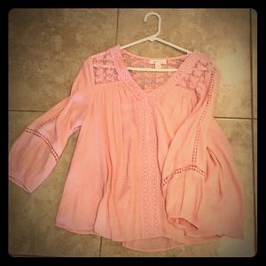 Beautiful peach, airy, tunic top